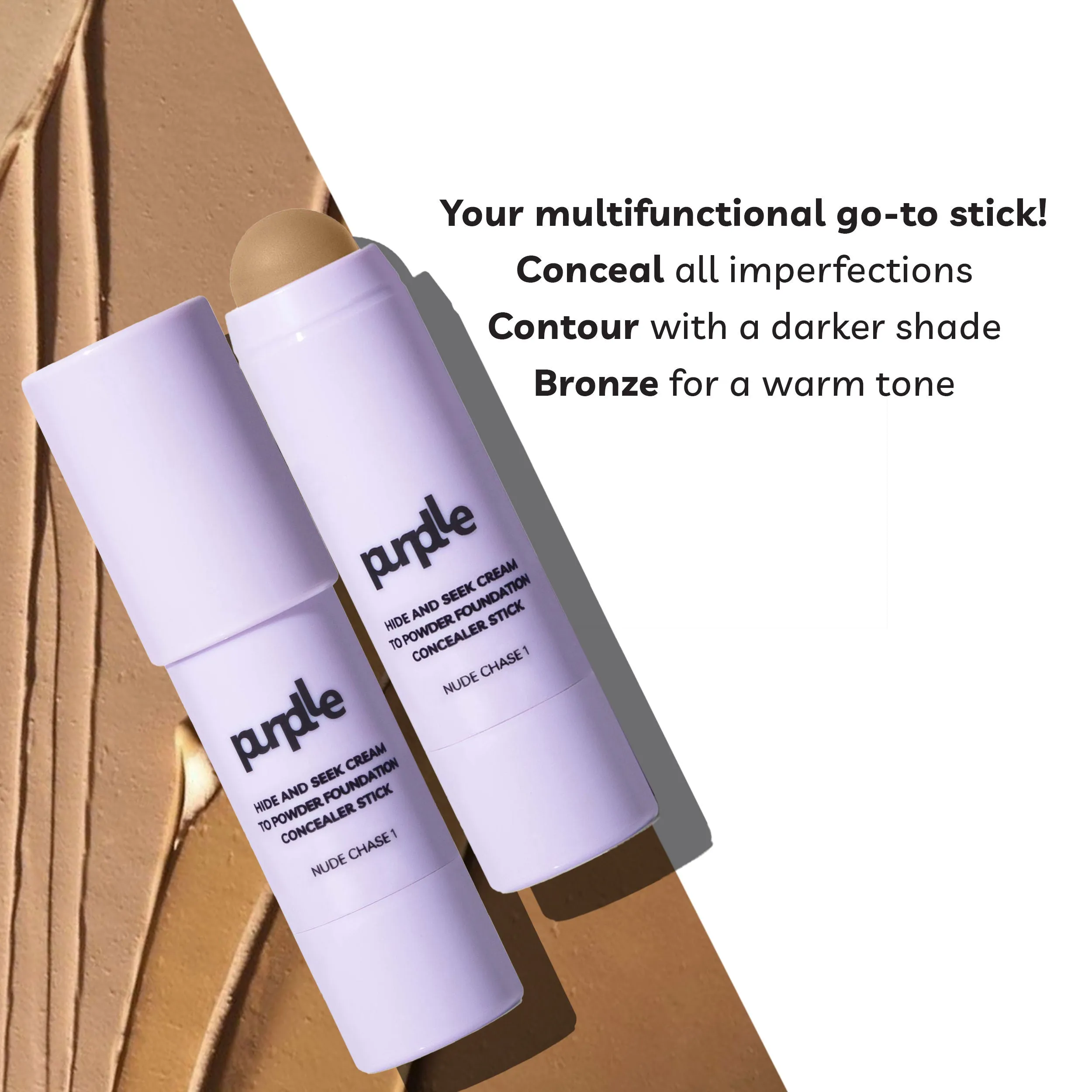 Purplle Hide and Seek Cream to Powder Foundation Concealer Stick Nude Chase 1