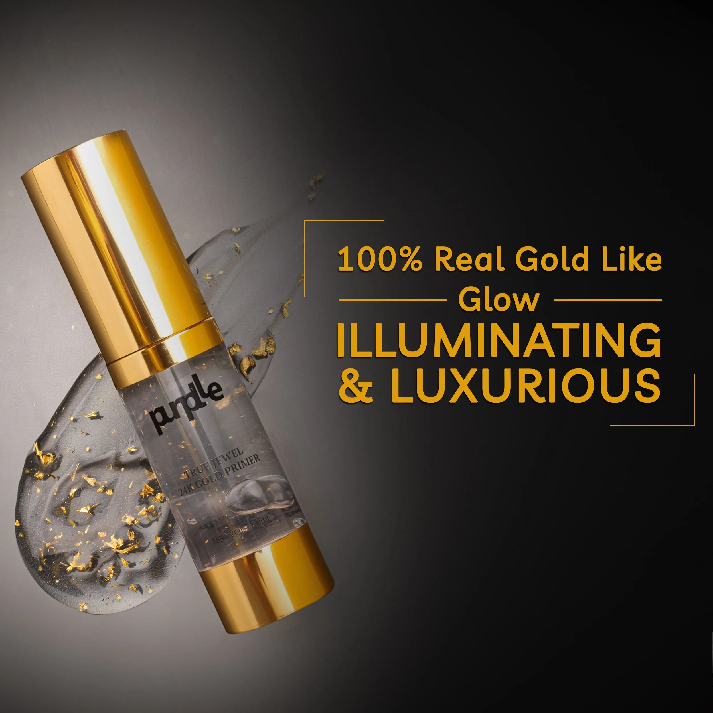 Purplle True Jewel 24K Gold Primer | Matte | Oil Control | Shine Control | Long Lasting | Lightweight | Pore Minimising | Dermatologically Tested - (20 ml)