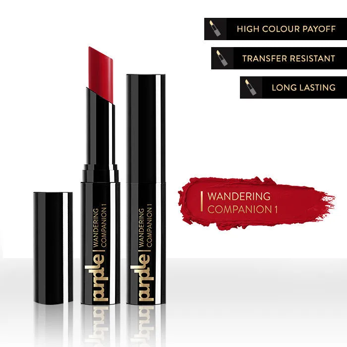 Purplle Ultra HD Velvet Matte Lipstick, Red - Wandering Companion 1 | Highly Pigmented | Long Lasting | Easy Application | Water Resistant | Transferproof | Smudgeproof (2.5 g)