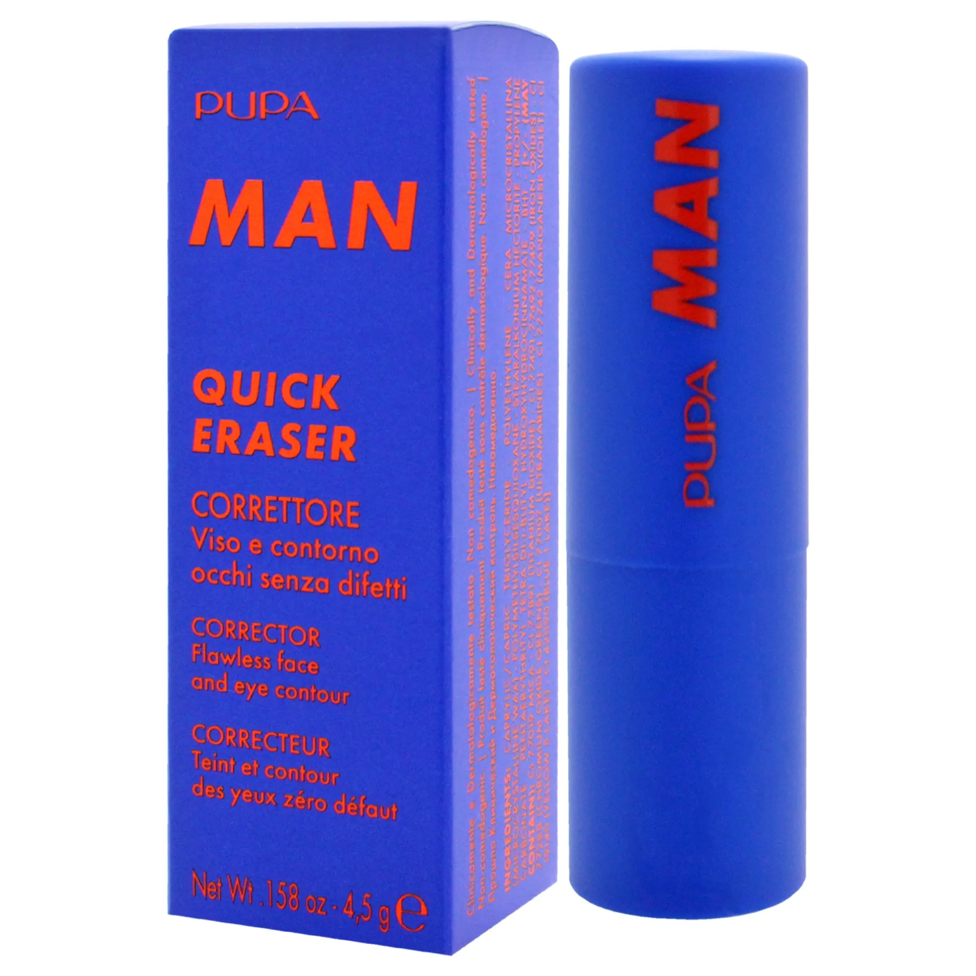 Quick Eraser Corrector - 001 Light-Medium by Pupa Milano for Men - 0.158 oz Concealer