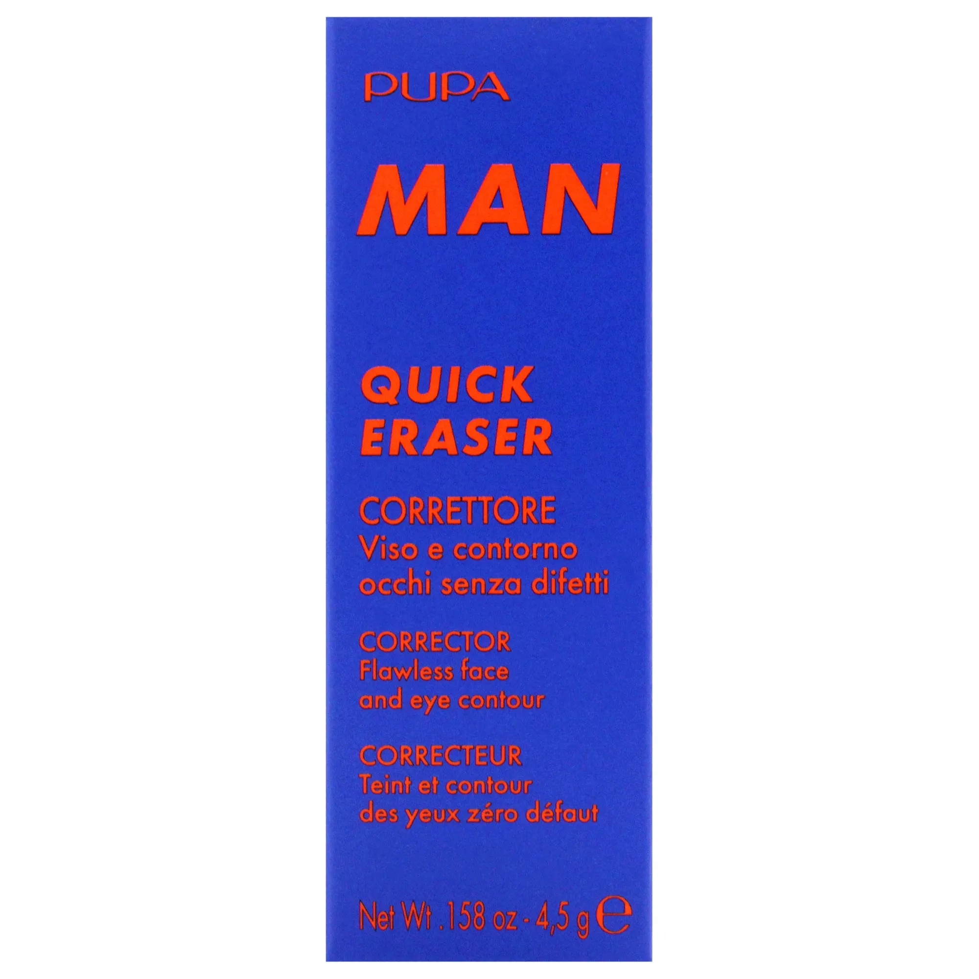 Quick Eraser Corrector - 001 Light-Medium by Pupa Milano for Men - 0.158 oz Concealer