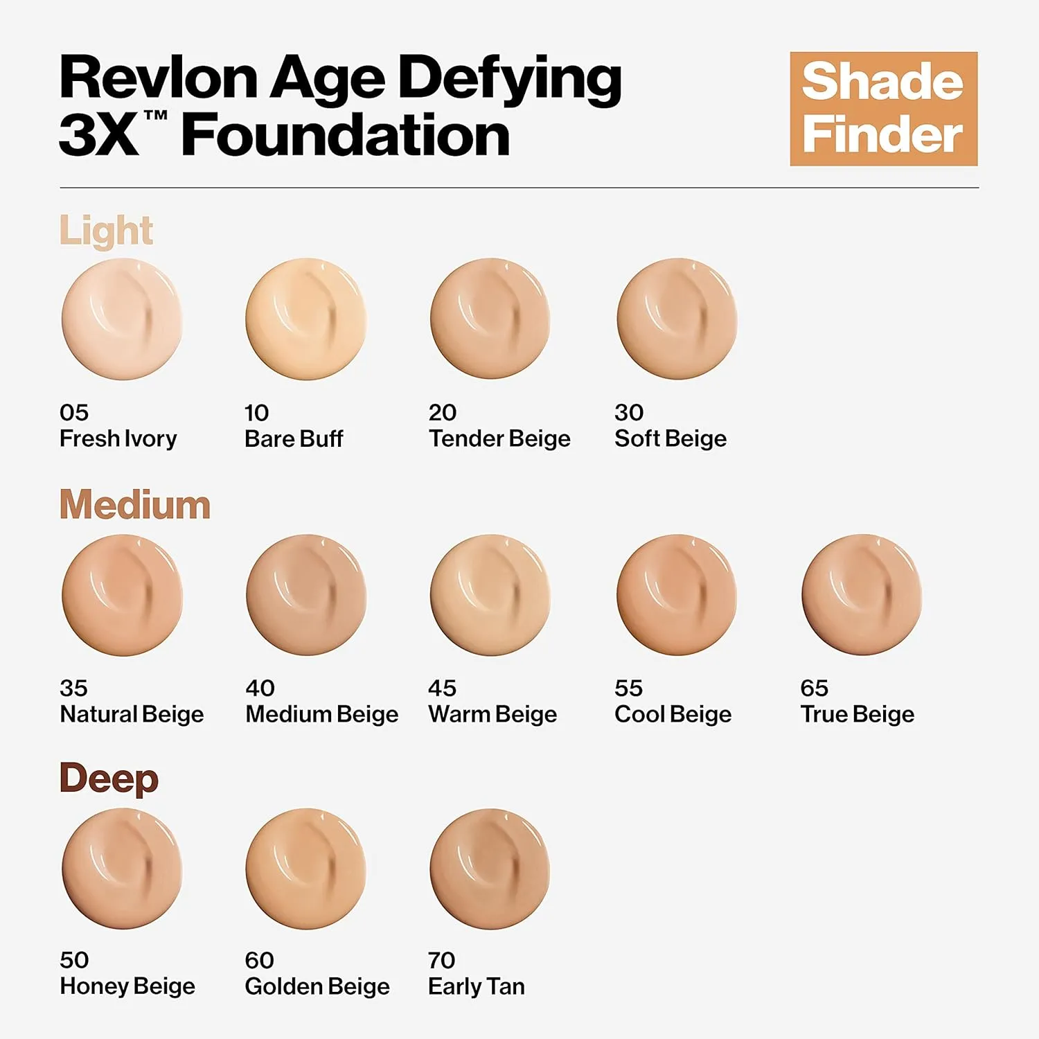 Revlon Liquid Foundation, Age Defying 3XFace Makeup, Anti-Aging and Firming Formula, SPF 30, Longwear Medium Buildable Coverage with Natural Finish, 005 Fresh Ivory, 1 Fl Oz