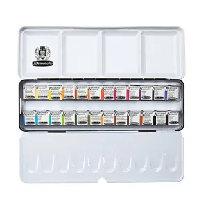 SCHMINCKE AKADEMIE® Aquarell metal box with 24 half pans