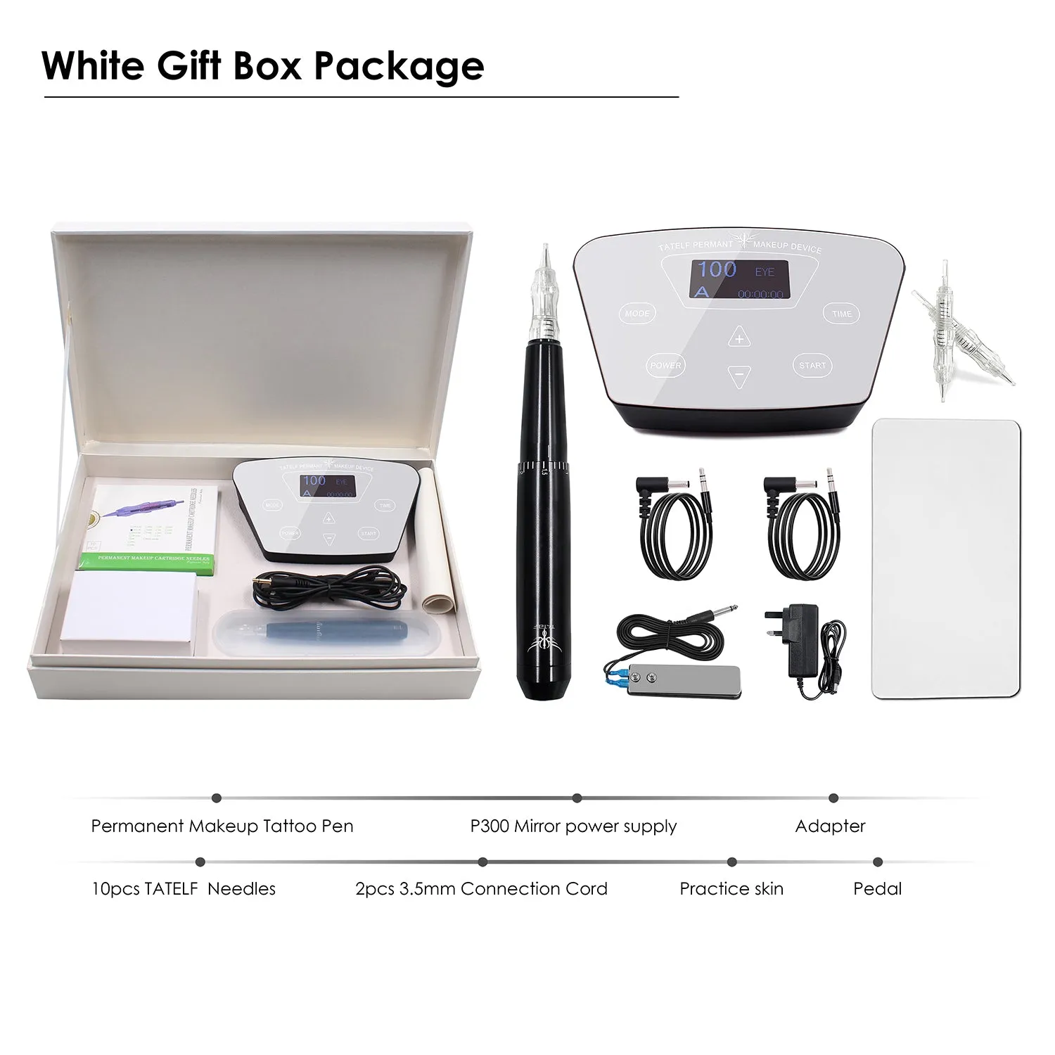 Semi Permanent Makeup Machine Upgraded Professional Tattoo & Permanent Makeup Machine Eyebrows Eyeliner Lips Microblading Pen Set