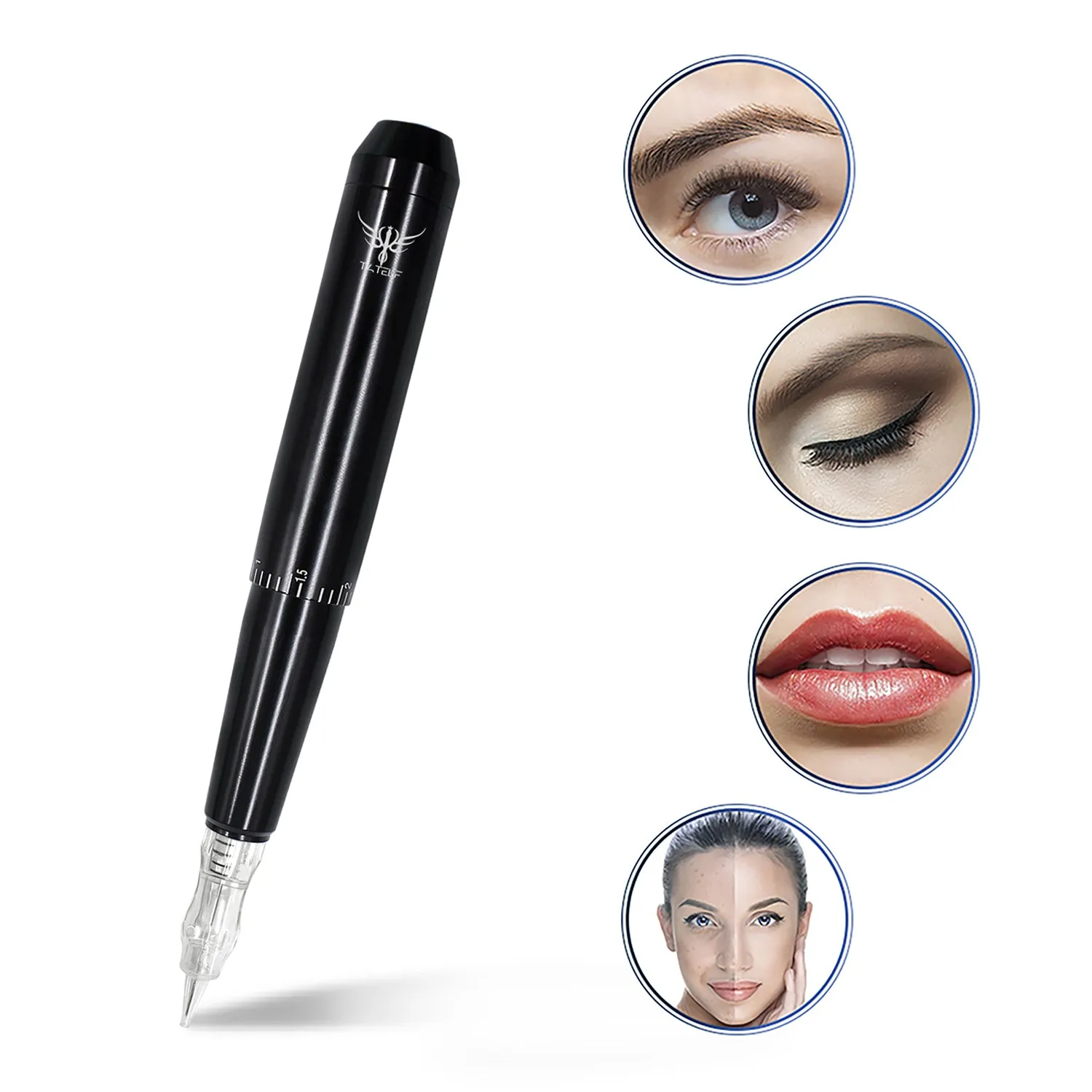 Semi Permanent Makeup Machine Upgraded Professional Tattoo & Permanent Makeup Machine Eyebrows Eyeliner Lips Microblading Pen Set