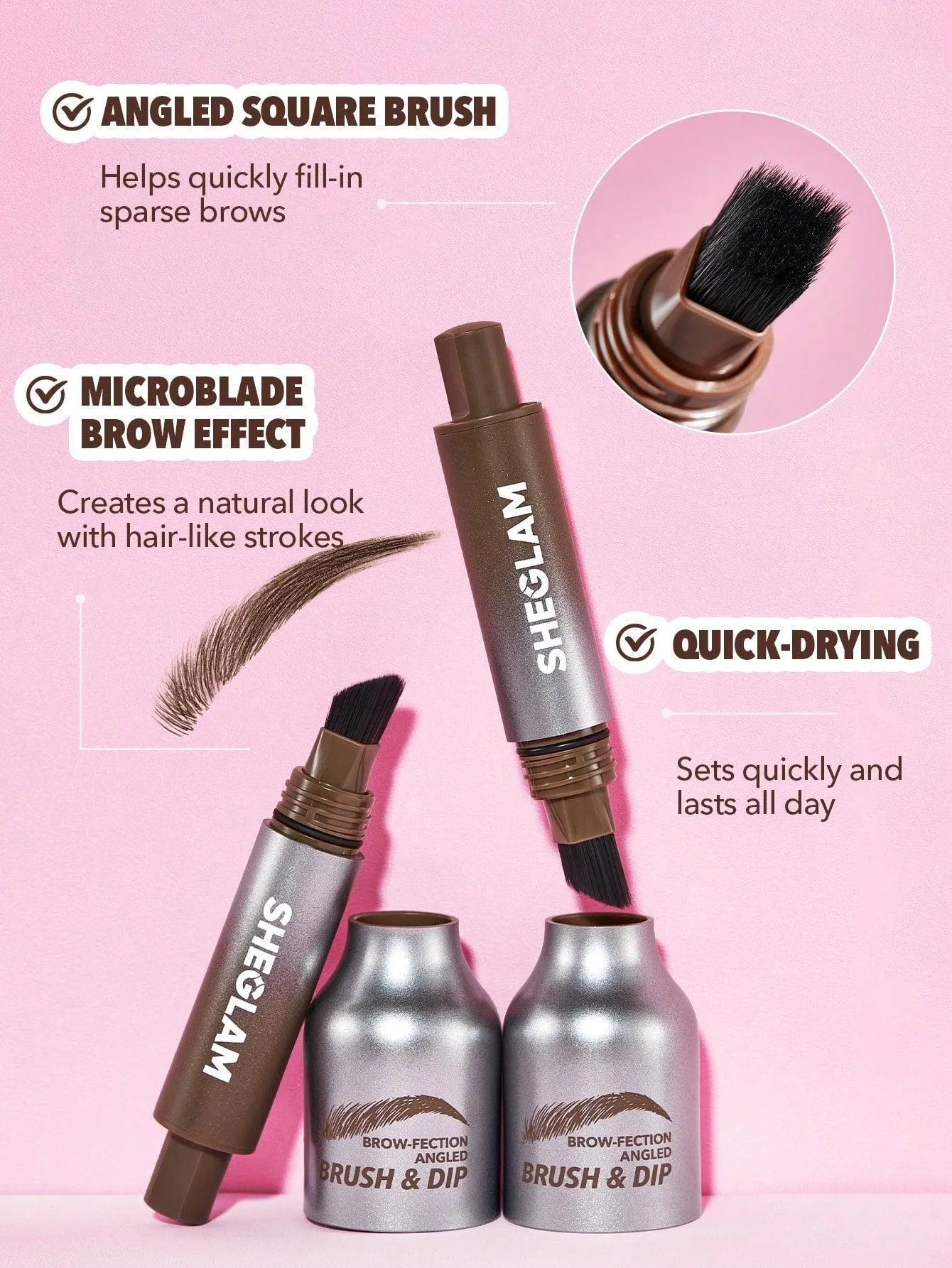 Sheglam - Brow-Fection Angled Brush & Dip