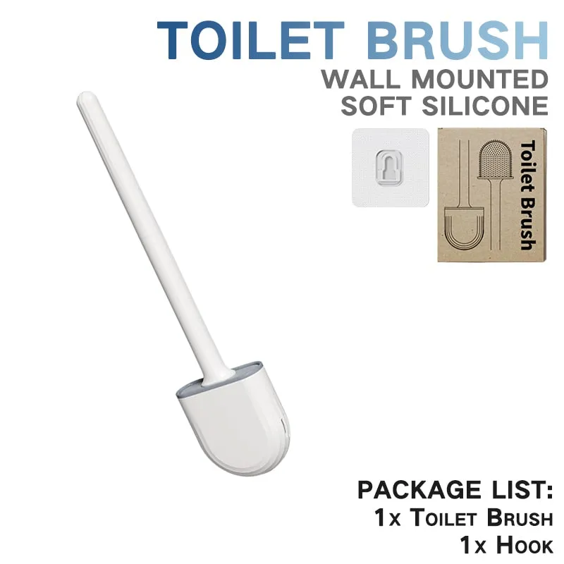 Silicone Toilet Brush Set - Modern Bathroom Cleaner