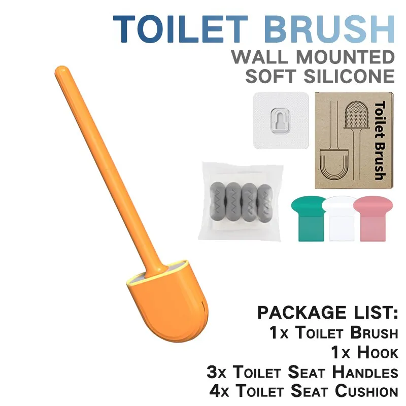 Silicone Toilet Brush Set - Modern Bathroom Cleaner