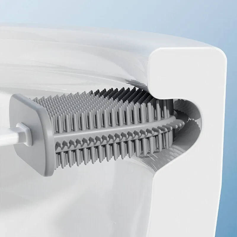 Silicone Toilet Brush Set - Modern Bathroom Cleaner