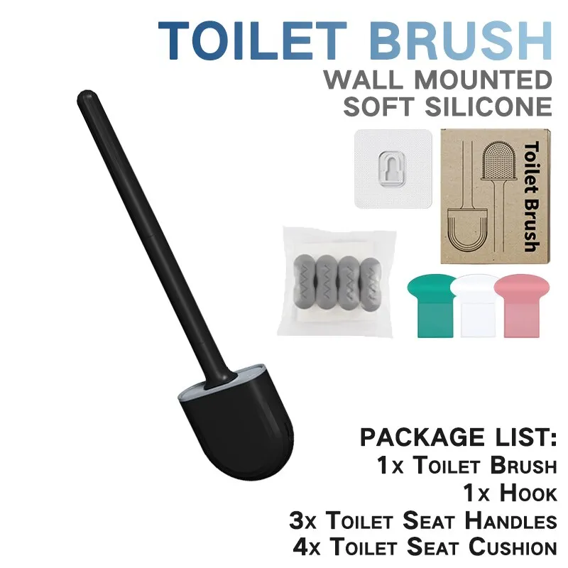 Silicone Toilet Brush Set - Modern Bathroom Cleaner