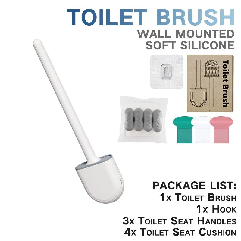 Silicone Toilet Brush Set - Modern Bathroom Cleaner