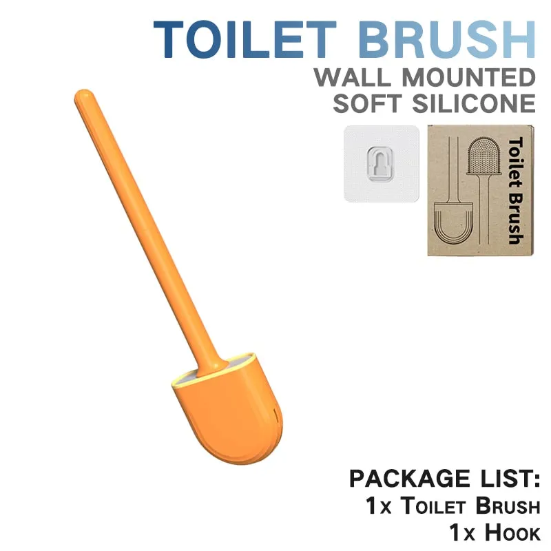 Silicone Toilet Brush Set - Modern Bathroom Cleaner