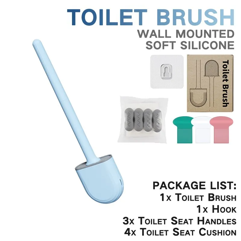 Silicone Toilet Brush Set - Modern Bathroom Cleaner