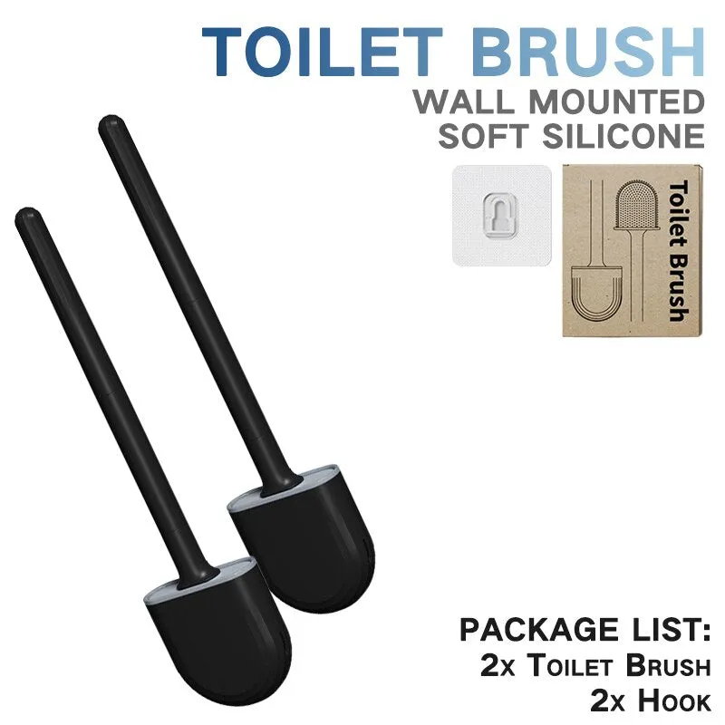 Silicone Toilet Brush Set - Modern Bathroom Cleaner