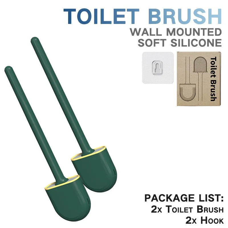 Silicone Toilet Brush Set - Modern Bathroom Cleaner
