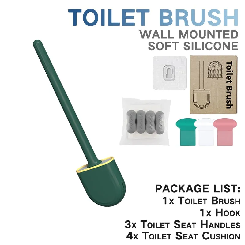 Silicone Toilet Brush Set - Modern Bathroom Cleaner