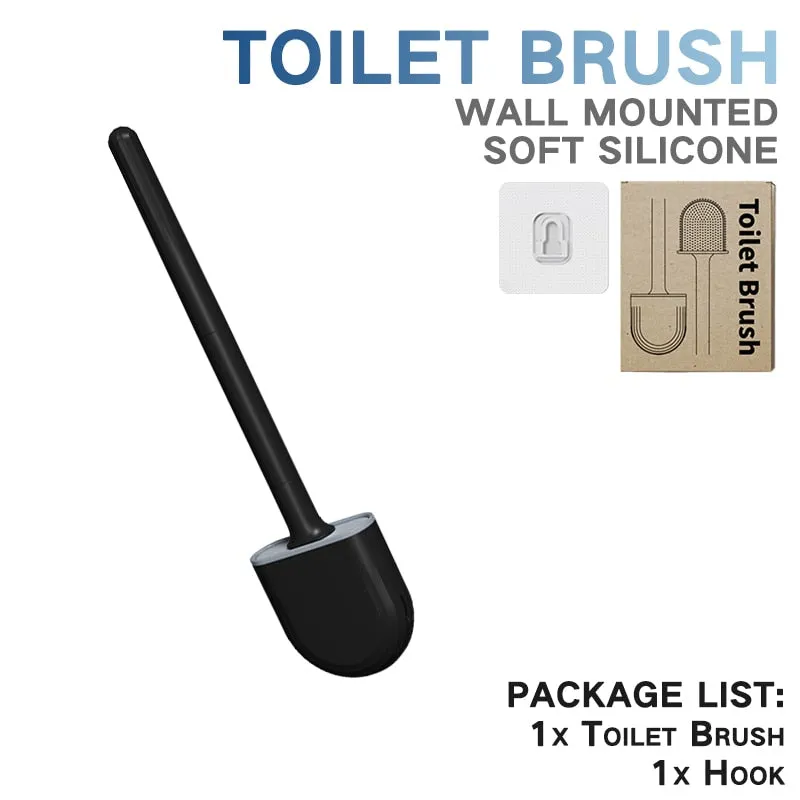 Silicone Toilet Brush Set - Modern Bathroom Cleaner