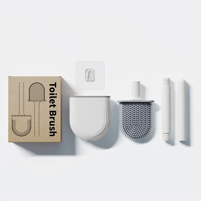 Silicone Toilet Brush Set - Modern Bathroom Cleaner