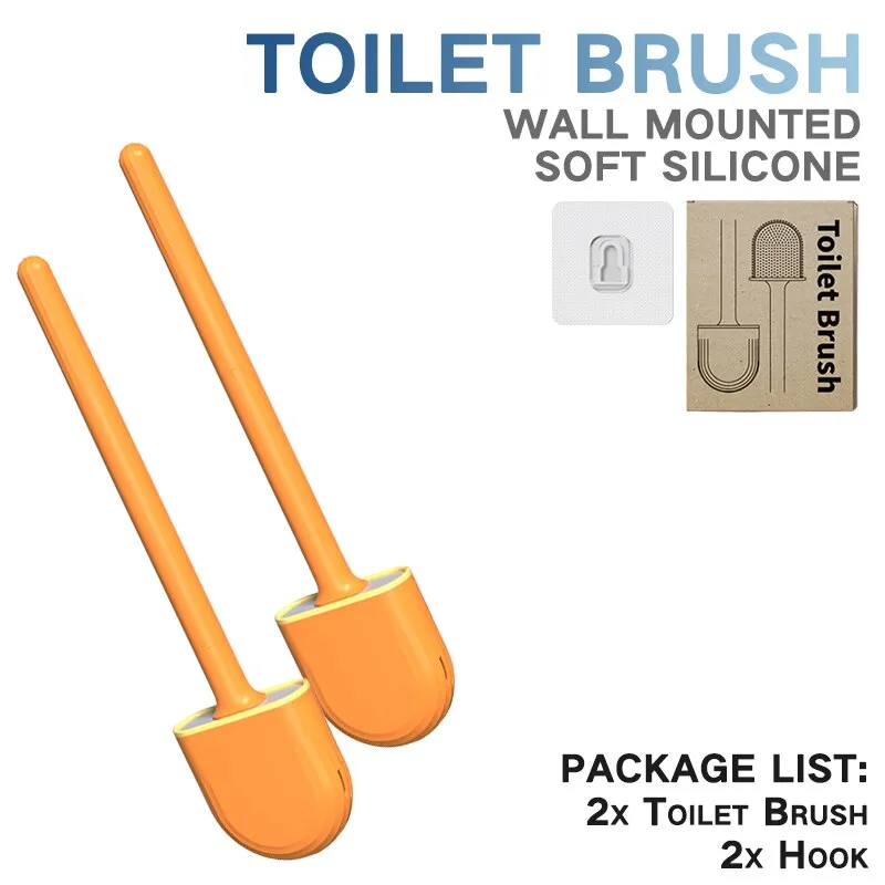 Silicone Toilet Brush Set - Modern Bathroom Cleaner