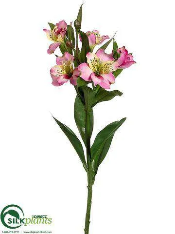 Silk Plants Direct Alstroemeria Spray - Orange Two Tone - Pack of 12