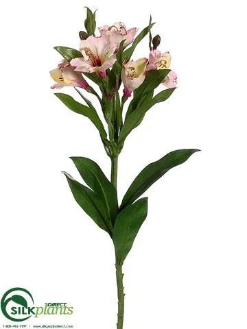 Silk Plants Direct Alstroemeria Spray - Orange Two Tone - Pack of 12
