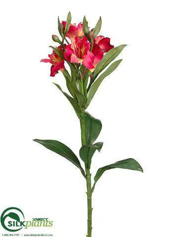 Silk Plants Direct Alstroemeria Spray - Orange Two Tone - Pack of 12