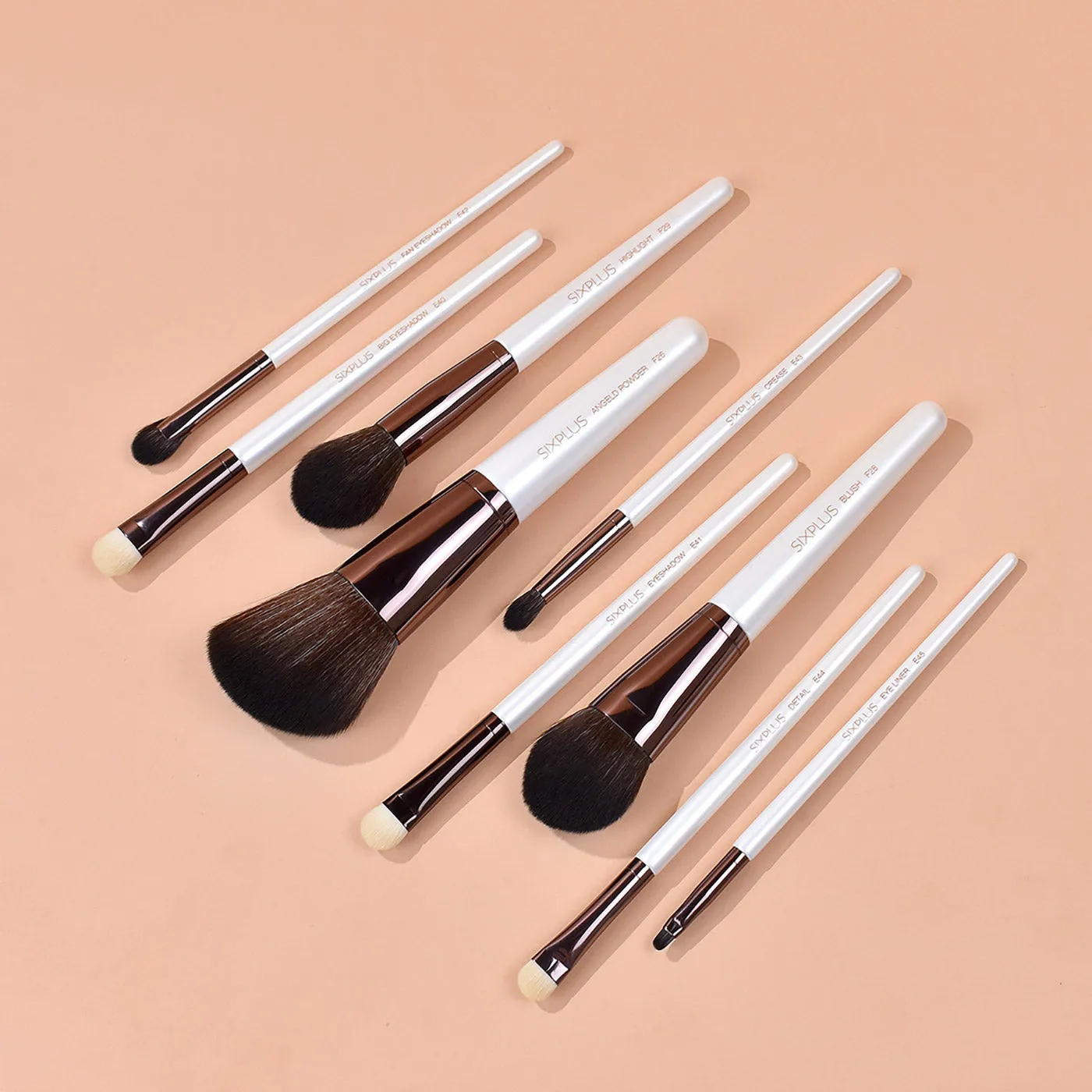 Sixplus 11pcs elegant white pearl Travel  makeup brush set