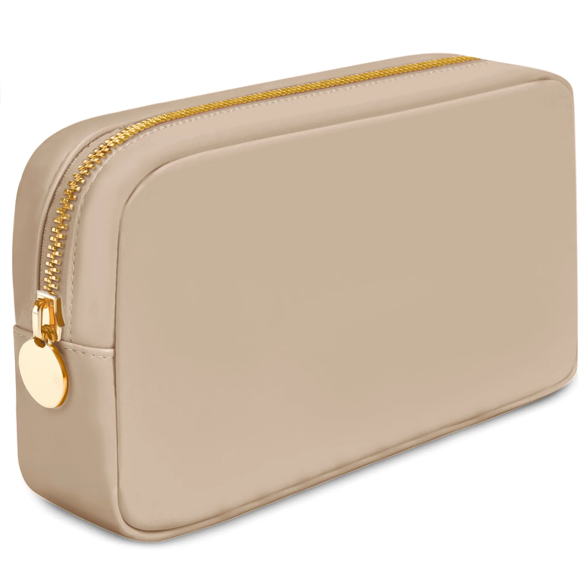 Small Makeup Bag For Purse - Beige Cosmetics Bag For Women - Travel Toiletry Bag