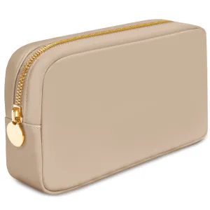 Small Makeup Bag For Purse - Beige Cosmetics Bag For Women - Travel Toiletry Bag