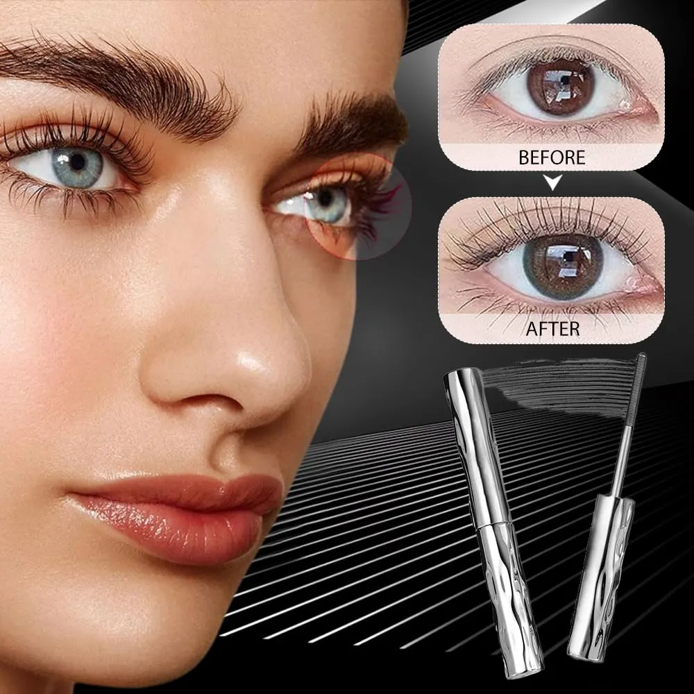 Steel Pipe Eyelash Primer, 2025 New Waterproof Small Steel Tube Mascara, Long Curling Mascara Tube Eyelash Primer, Iron Wand Mascaras for Natural Lengthening (1pcs)