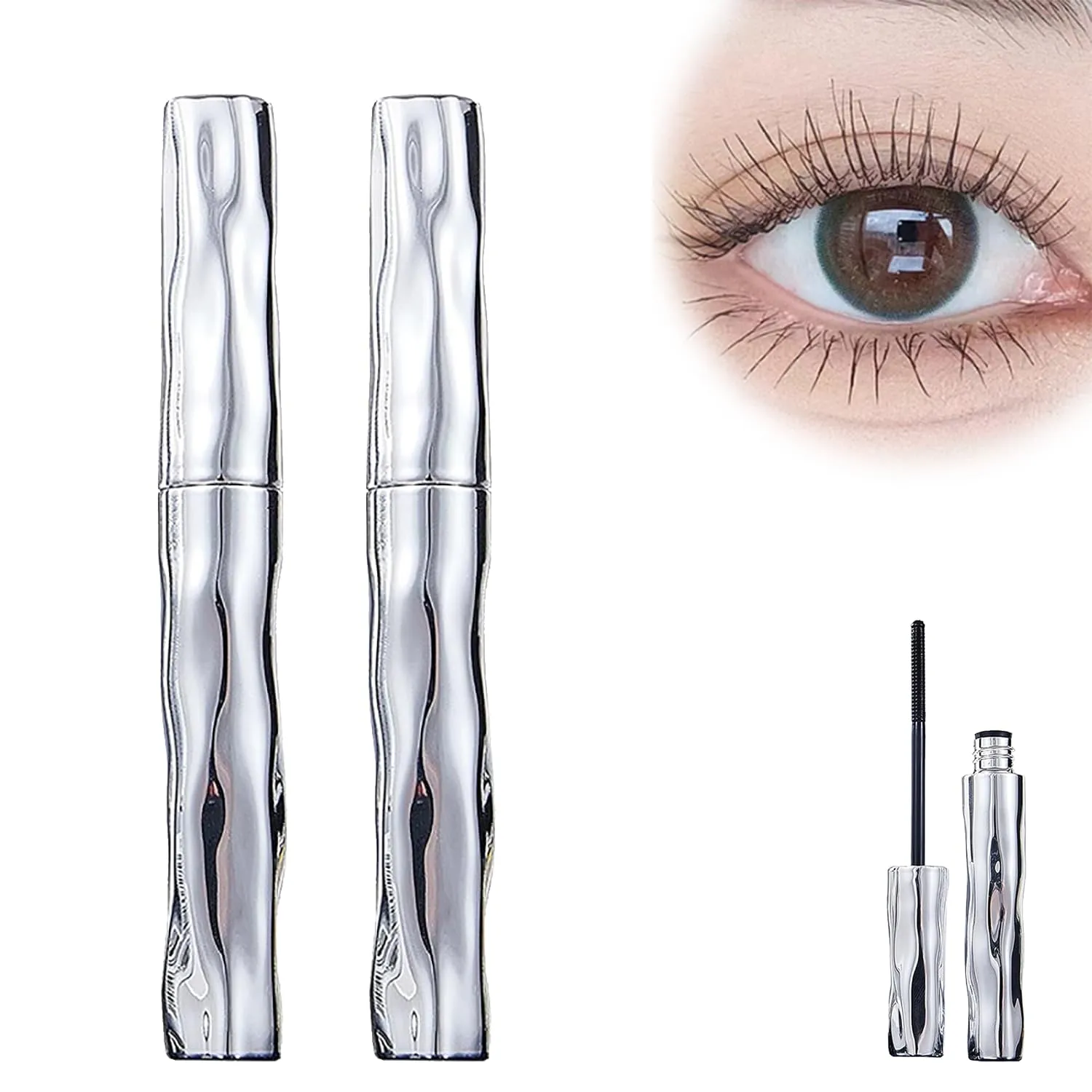 Steel Pipe Eyelash Primer, Waterproof Long Curling Mascara, Steel Tube Mascara Primer, No-Smudge Long-Lasting Eyelash Primer (2 Pcs)