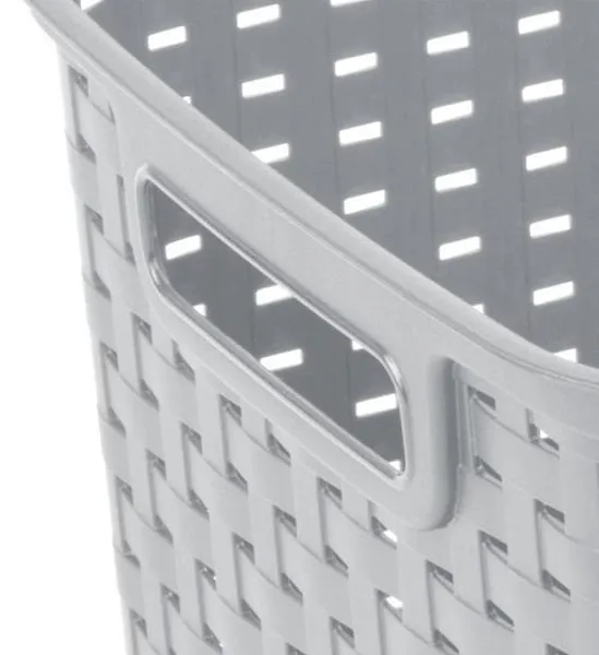 Sterilite 12736A06 15" x 12.25" x 9.375" Cement Gray Tall Weave Storage Basket