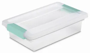 Sterilite 19618606 11" x 6.625" x 2.75" Small Clear Lid & Base Clip Storage Box- Quantity of 12