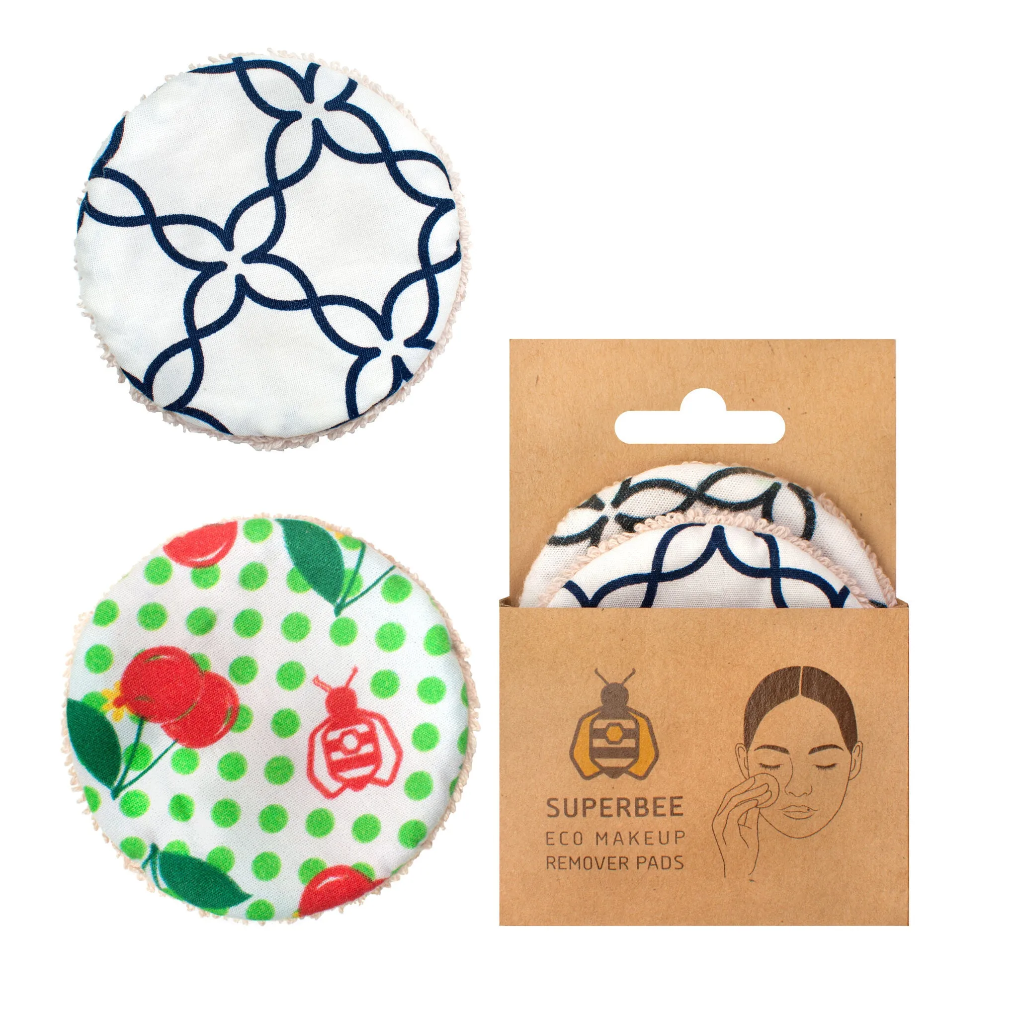 SuperBee Reusable Organic cotton rounds - Mixed Design