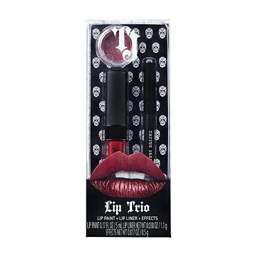 TATTOO JUNKEE Rebel Lip Trio Lip Paint Kit, Includes Red Lip Liner & Matte Long-Wear Lip Paint   Coordinating Red Velvety Effects