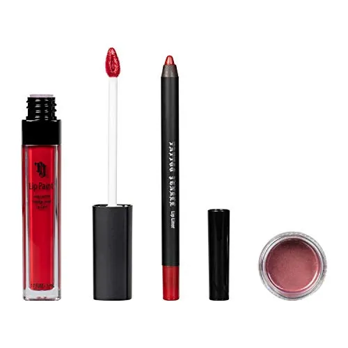 TATTOO JUNKEE Rebel Lip Trio Lip Paint Kit, Includes Red Lip Liner & Matte Long-Wear Lip Paint   Coordinating Red Velvety Effects