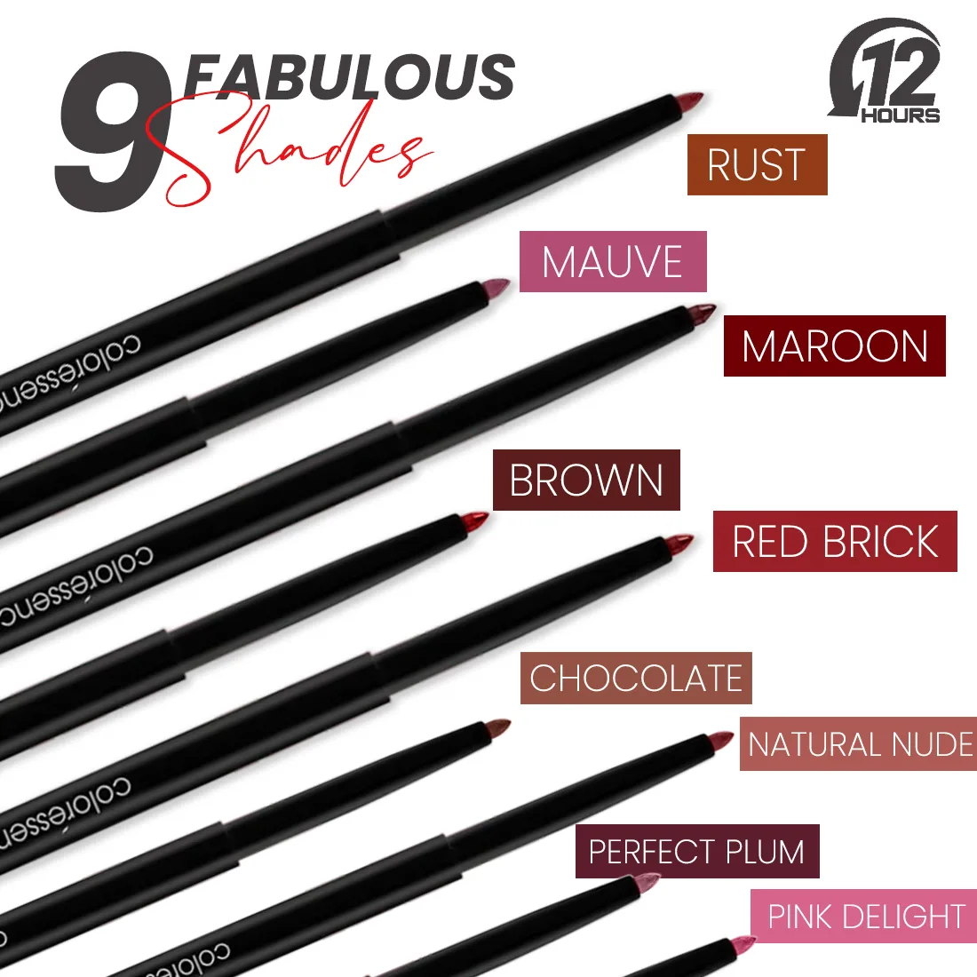 The Blockbuster Combo - Lip Liner pencils (Combo of 9 Magnetic Shades)