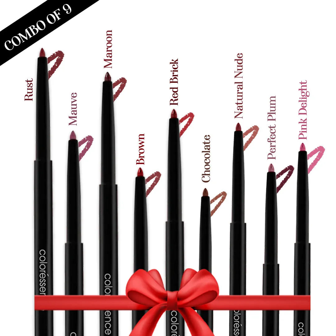 The Blockbuster Combo - Lip Liner pencils (Combo of 9 Magnetic Shades)