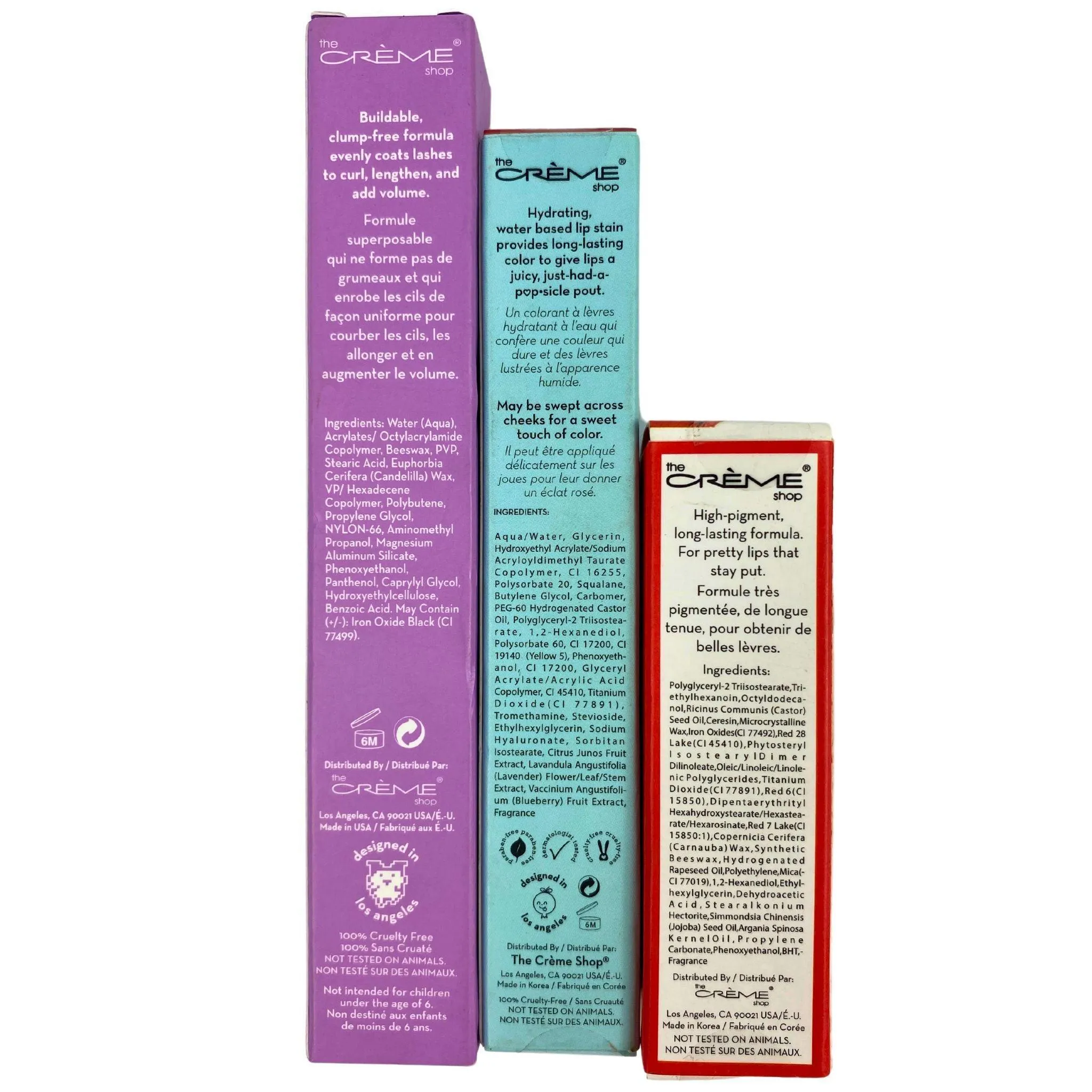 The Creme Shop Wisp Me Away Mascara , Lip Juice Stain  & Read My Lipstick Silky Satin (70 Pcs Lot)