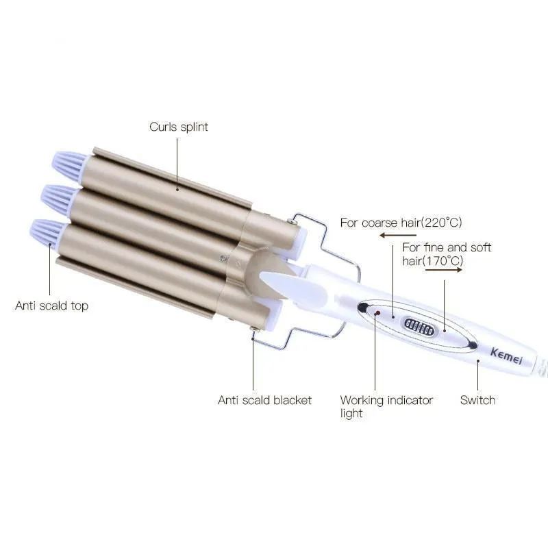 Triple Barrel Curling Iron