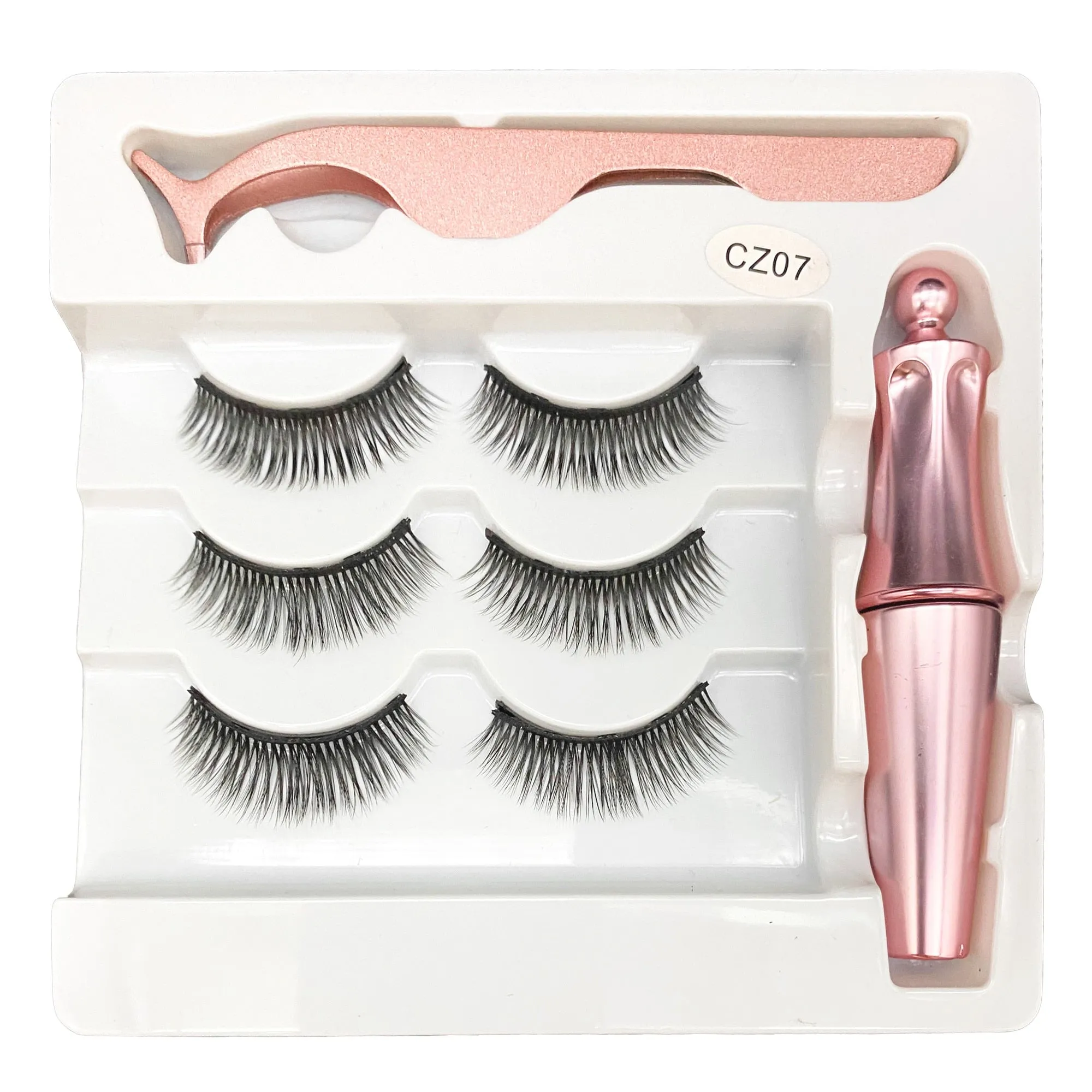 VenusFox Magnet Lashes Magnetic Eyelashes 3D False Mink Eyelashes Magnetic Reusable Liquid Eyeliner&Magnetic False Eyelashes &Tweezer Set