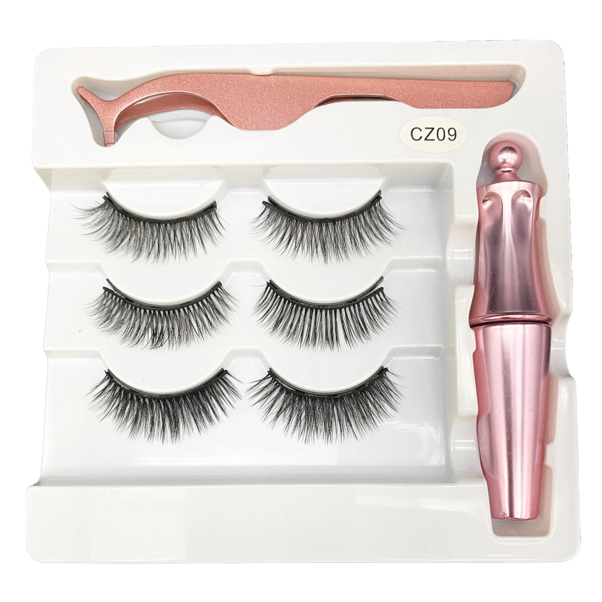 VenusFox Magnet Lashes Magnetic Eyelashes 3D False Mink Eyelashes Magnetic Reusable Liquid Eyeliner&Magnetic False Eyelashes &Tweezer Set