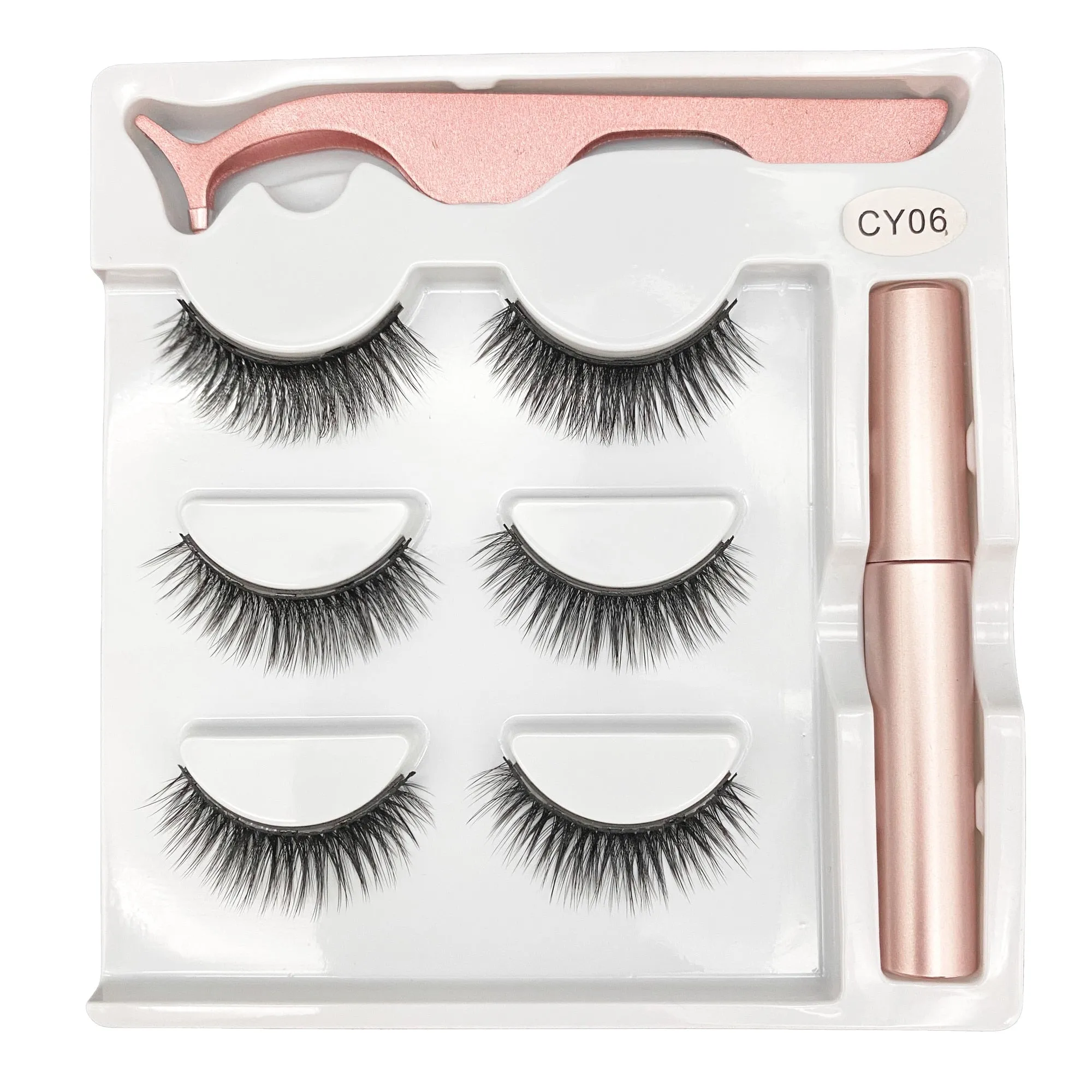 VenusFox Magnet Lashes Magnetic Eyelashes 3D False Mink Eyelashes Magnetic Reusable Liquid Eyeliner&Magnetic False Eyelashes &Tweezer Set