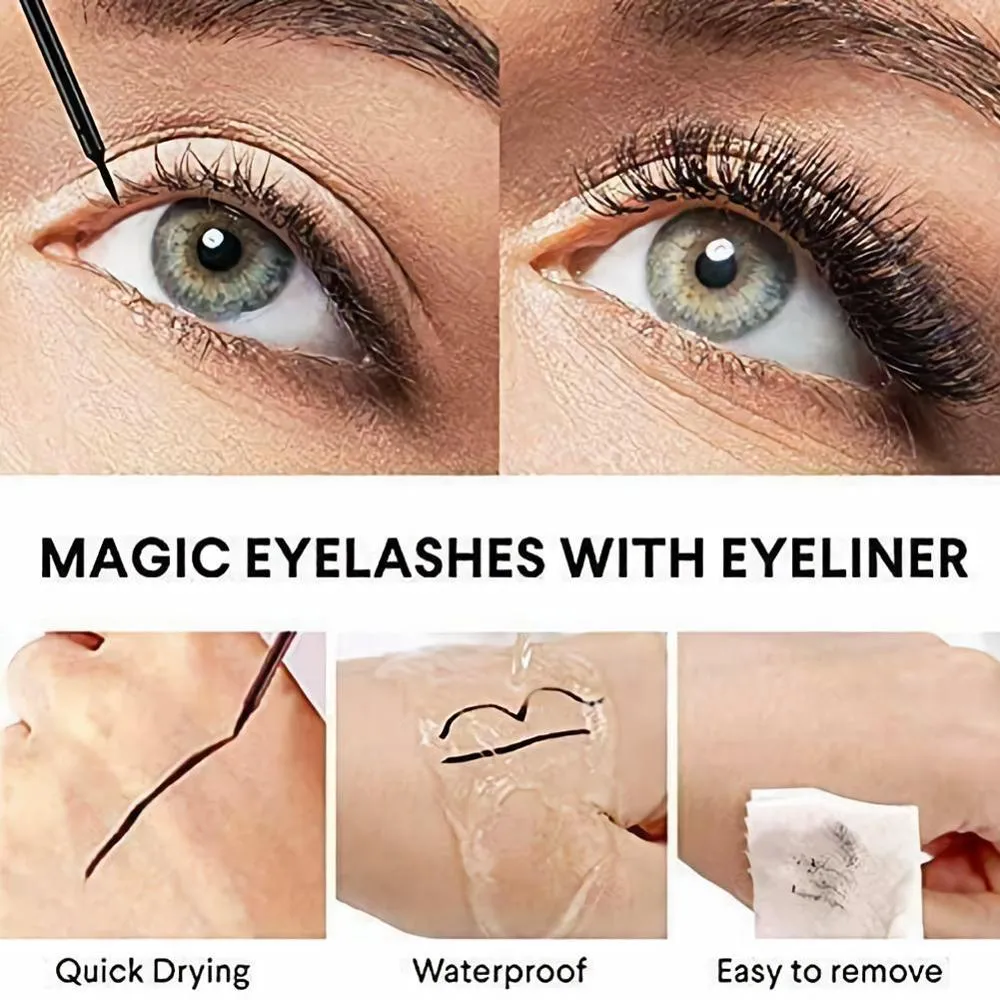 VenusFox Magnetic Liquid Eyeliner Eyelashes Tweezer Set Waterproof Long Lasting False eyelashes set