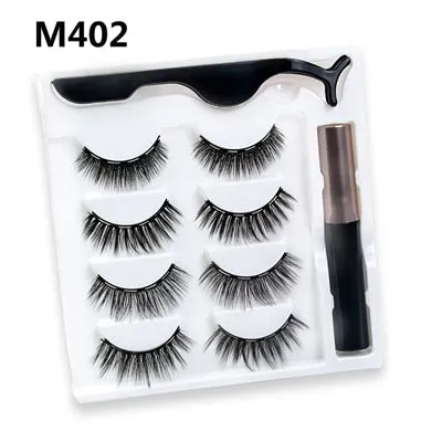 VenusFox Mix 1/3/5/7/10 Pairs Eye Makeup Magnet Lashes Magnetic False Eyelashes Liqiud Eyeliner Beauty Kit Mink Eyelash Wholesale