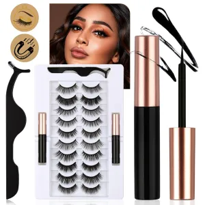 VenusFox Mix 1/3/5/7/10 Pairs Eye Makeup Magnet Lashes Magnetic False Eyelashes Liqiud Eyeliner Beauty Kit Mink Eyelash Wholesale