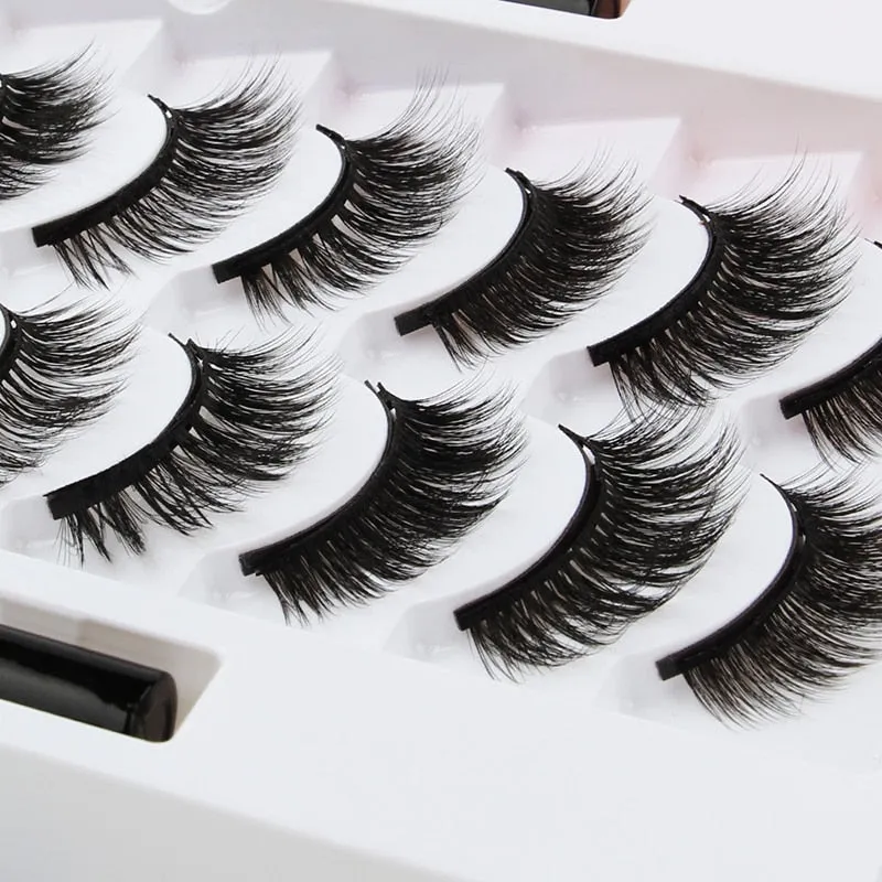 VenusFox Mix 1/3/5/7/10 Pairs Eye Makeup Magnet Lashes Magnetic False Eyelashes Liqiud Eyeliner Beauty Kit Mink Eyelash Wholesale