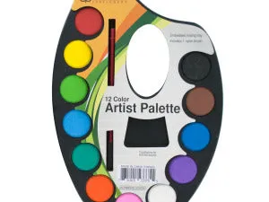 Watercolor Paint Artist Palette with Mixing Tray