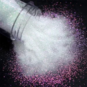 White Nail Glitter Powder Holographic Reflective Sugar Glitter for Nails Art Designs Loose Shiny Mermaid Crystals Manicure Pigment Dust Acrylic Fairy Nail Dipping Powder