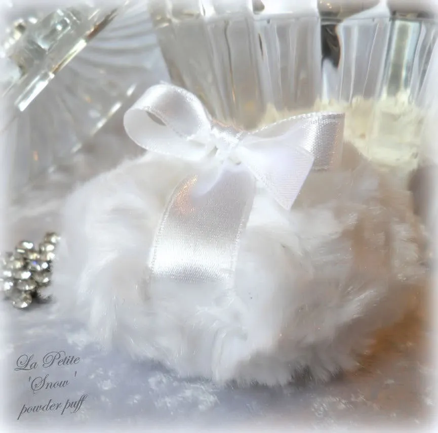 WHITE Powder Puff, mini 3 inch
